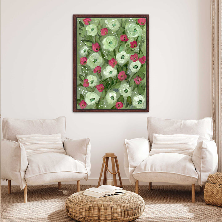 Sage Meadow - Floral Wall Art Print and Canvas