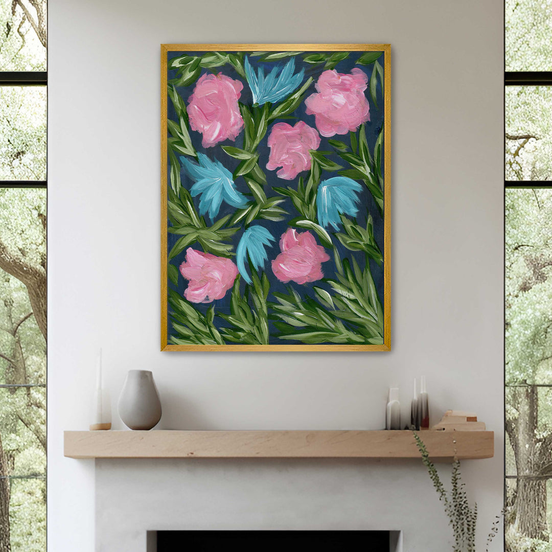 Meadow Midnight Waltz No. 1 - Floral Wall Art Print and Canvas