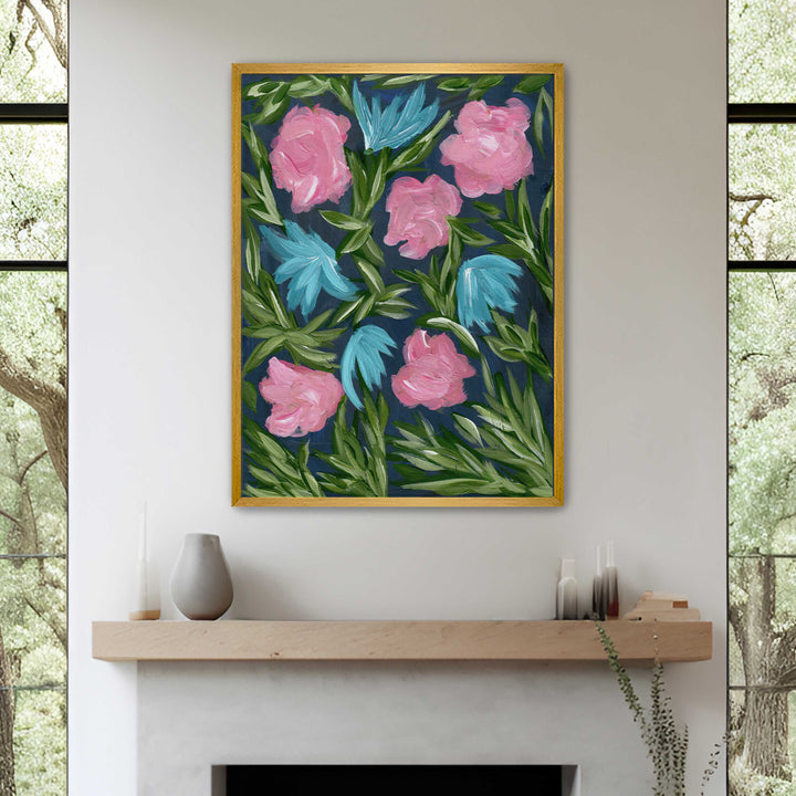 Meadow Midnight Waltz No. 1 - Floral Wall Art Print and Canvas
