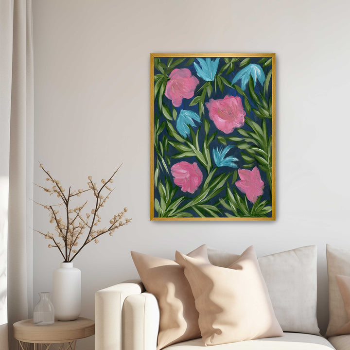 Meadow Midnight Waltz No. 2 - Floral Wall Art Print and Canvas