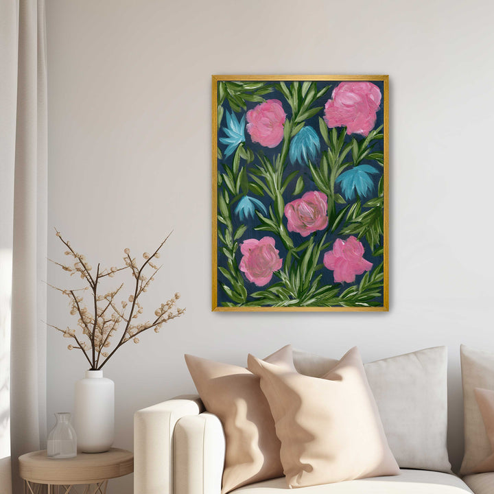 Meadow Midnight Waltz No. 3 - Floral Wall Art Print and Canvas