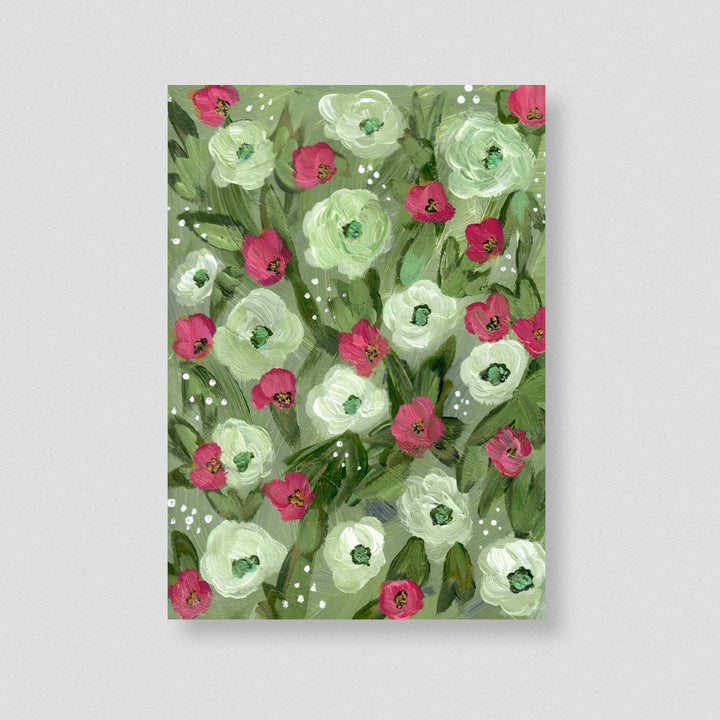 Sage Meadow - Floral Wall Art Print and Canvas