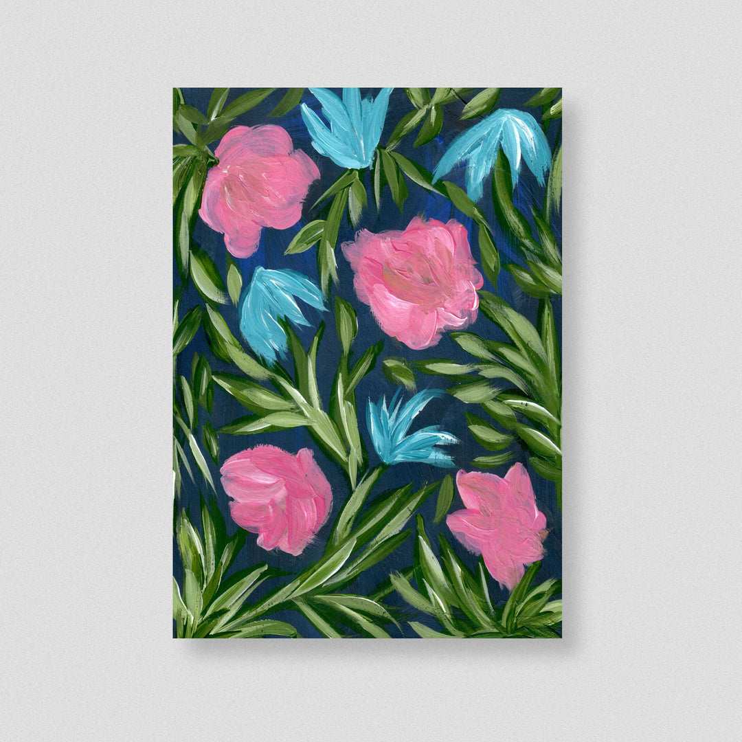 Meadow Midnight Waltz No. 2 - Floral Wall Art Print and Canvas