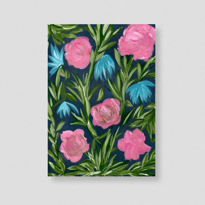 Meadow Midnight Waltz No. 3 - Floral Wall Art Print and Canvas