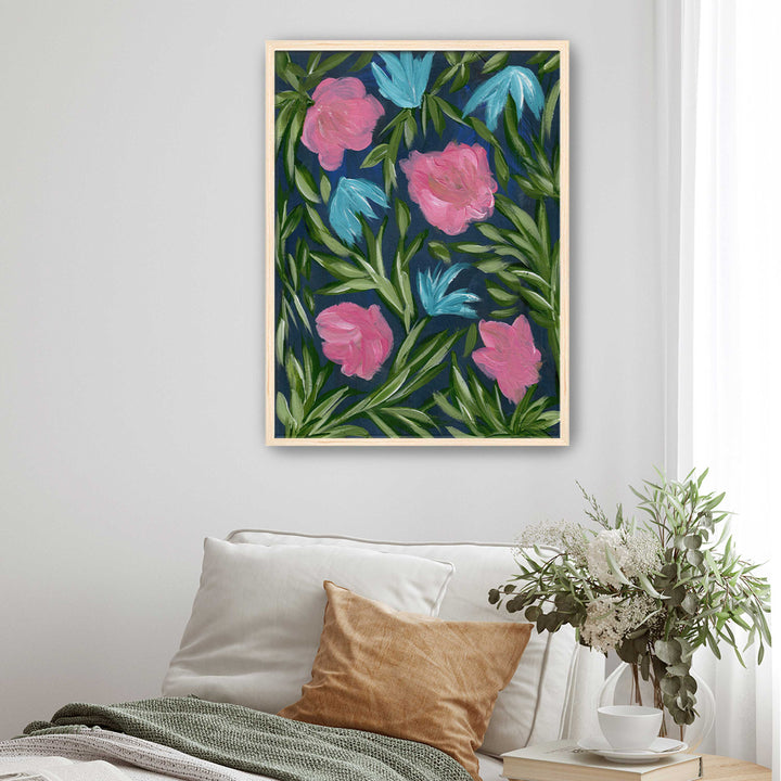 Meadow Midnight Waltz No. 2 - Floral Wall Art Print and Canvas