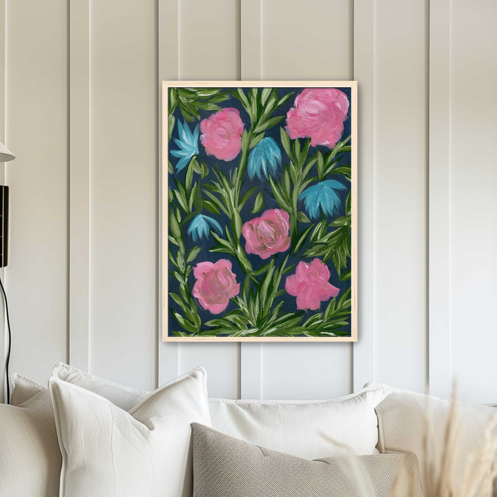 Meadow Midnight Waltz No. 3 - Floral Wall Art Print and Canvas