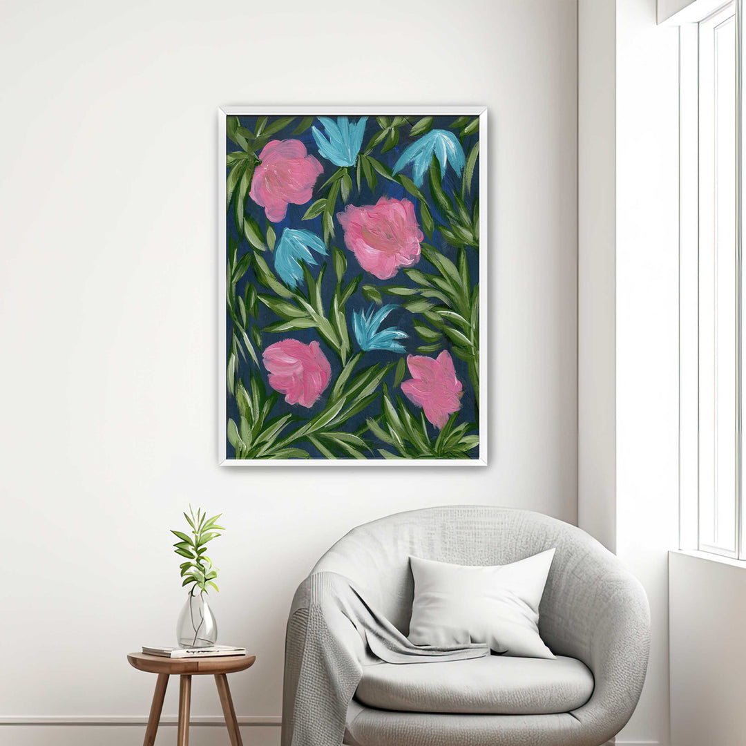 Meadow Midnight Waltz No. 2 - Floral Wall Art Print and Canvas