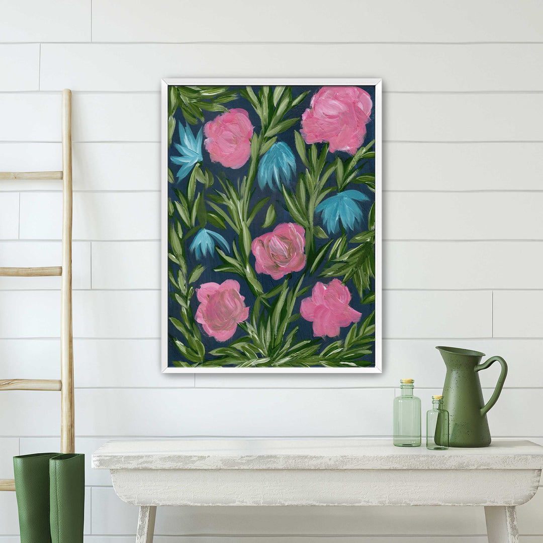 Meadow Midnight Waltz No. 3 - Floral Wall Art Print and Canvas