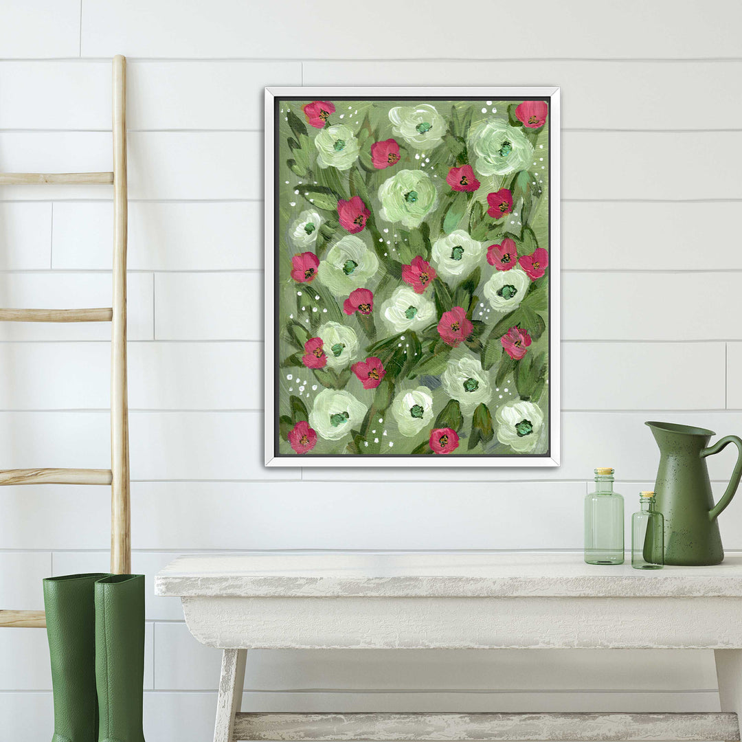 Sage Meadow - Floral Wall Art Print and Canvas