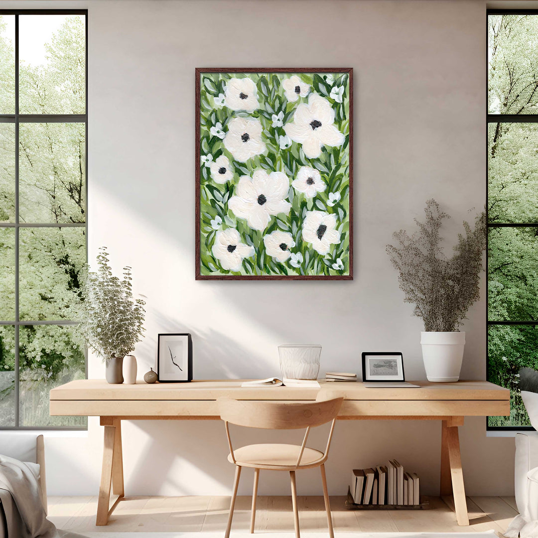 Ivory Meadow Floral - Wall Art Print & Canvas