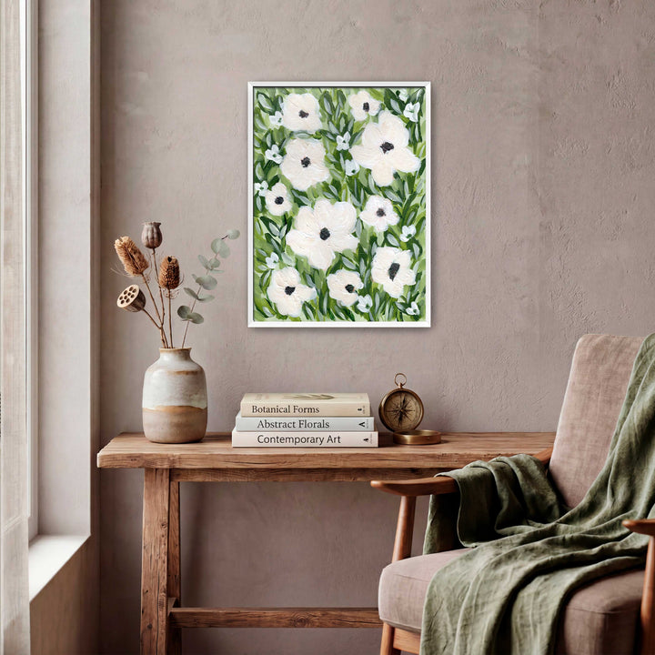Ivory Meadow Floral - Wall Art Print & Canvas