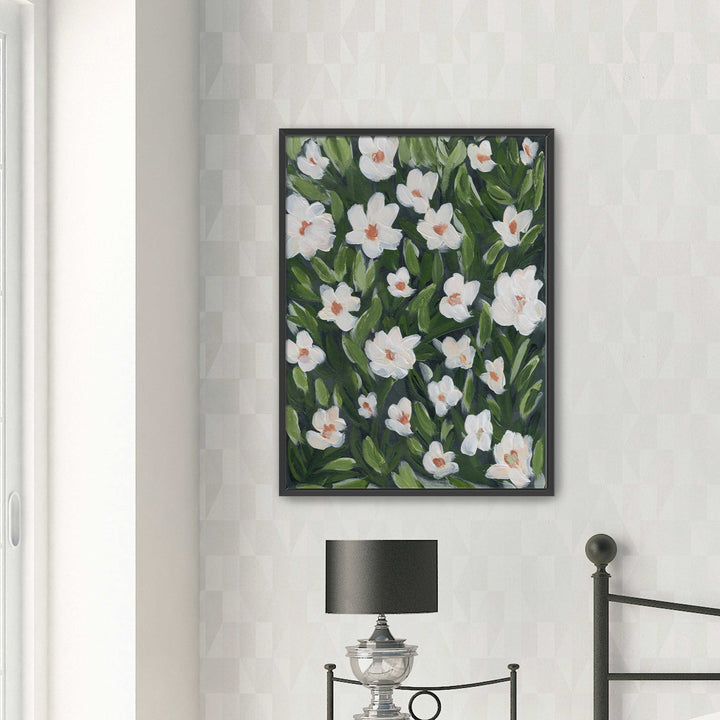Midnight White Floral - Wall Art Print & Canvas