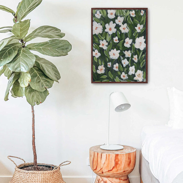 Midnight White Floral - Wall Art Print & Canvas
