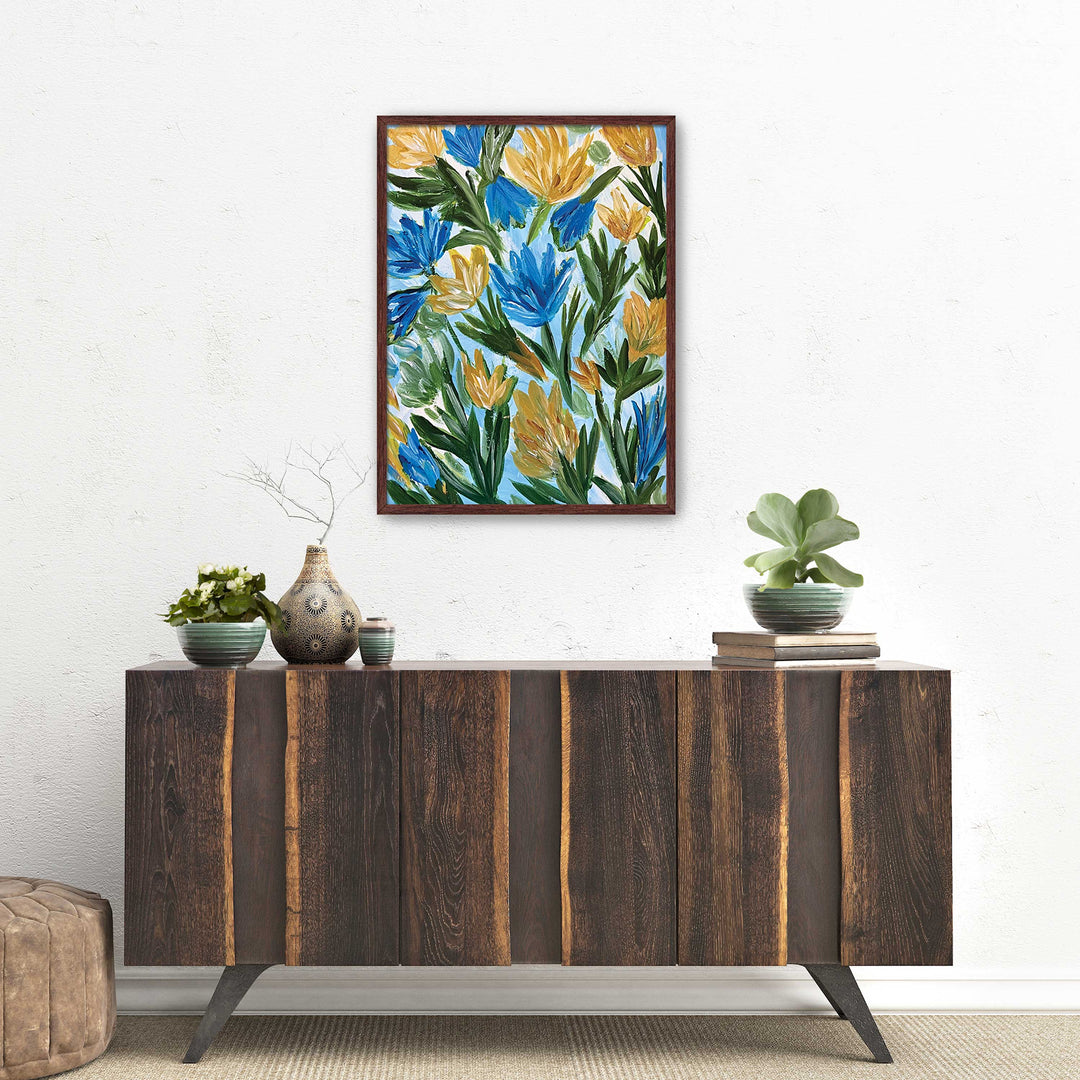 Summer Meadow Dance - Floral Wall Art Print and Canvas
