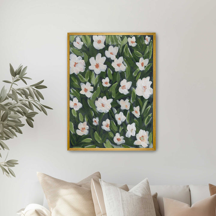 Midnight White Floral - Wall Art Print & Canvas