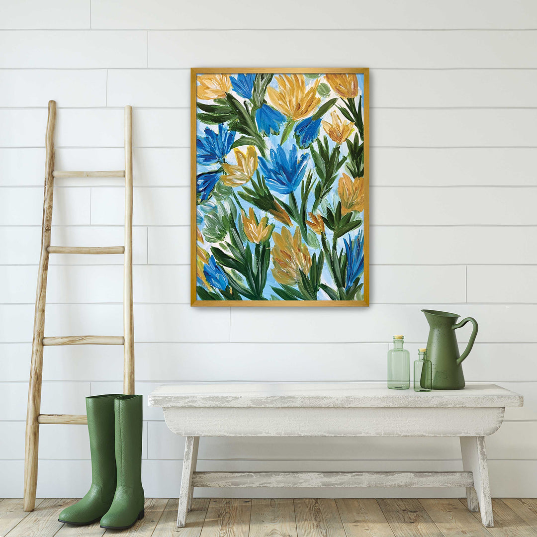 Summer Meadow Dance - Floral Wall Art Print and Canvas