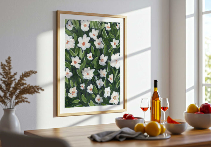 Midnight White Floral - Wall Art Print & Canvas