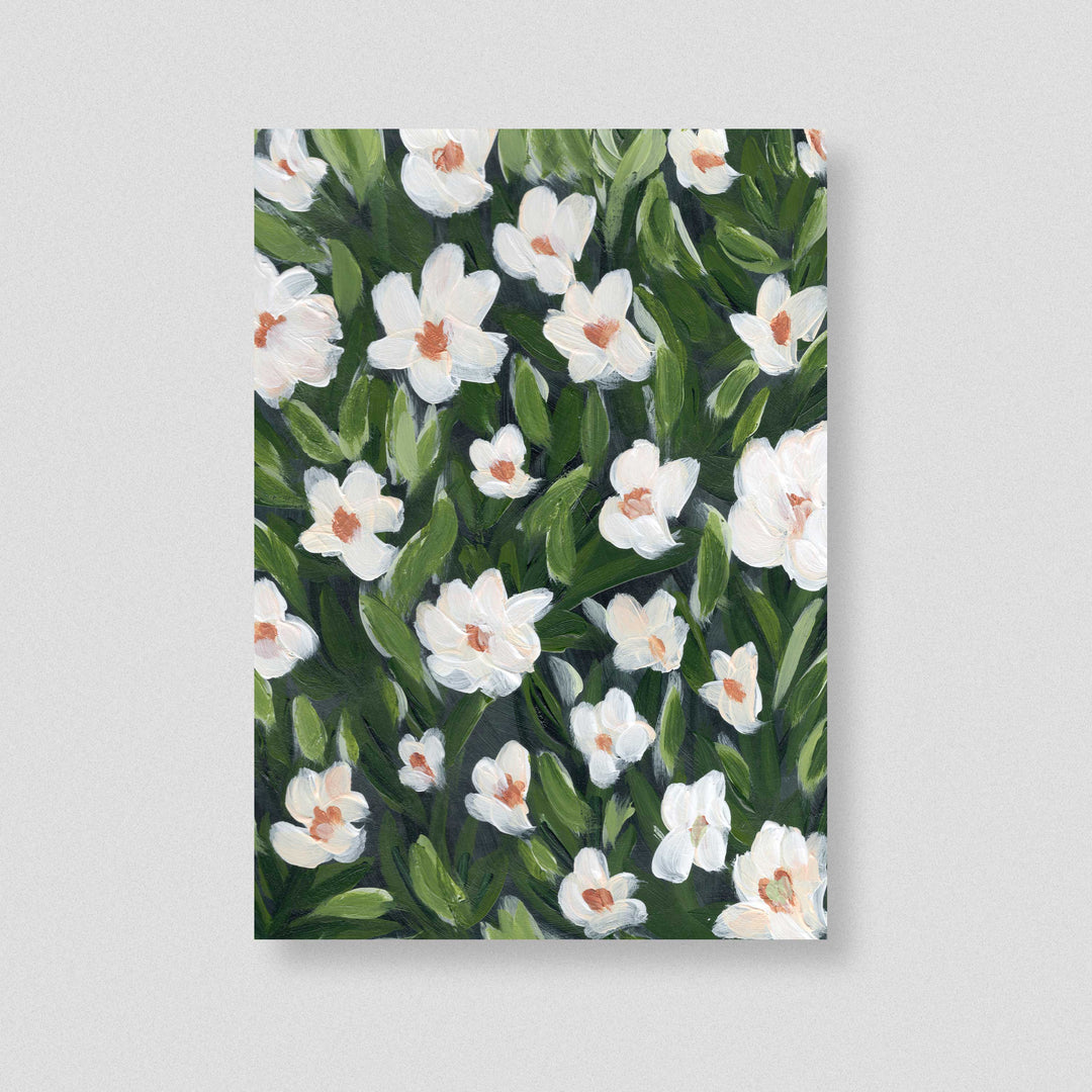 Midnight White Floral - Wall Art Print & Canvas
