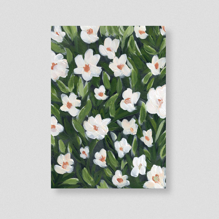 Midnight White Floral - Wall Art Print & Canvas