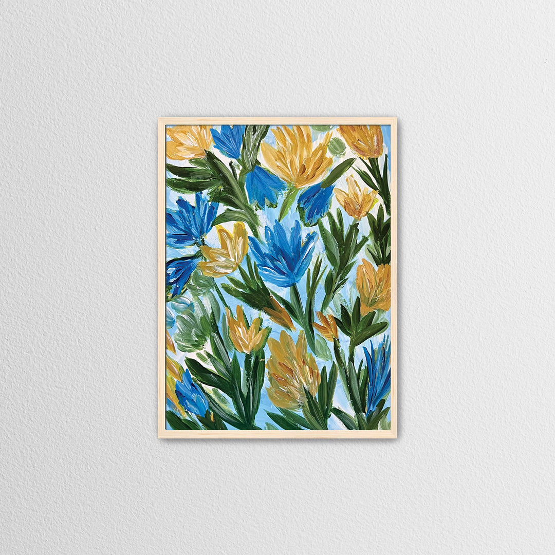 Summer Meadow Dance - Floral Wall Art Print and Canvas