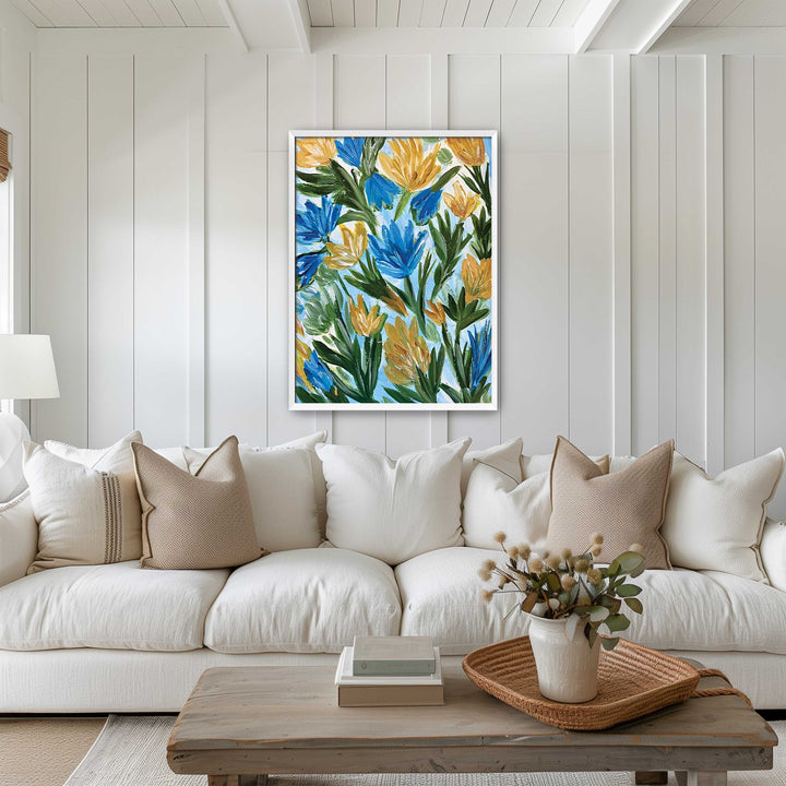 Summer Meadow Dance - Floral Wall Art Print and Canvas
