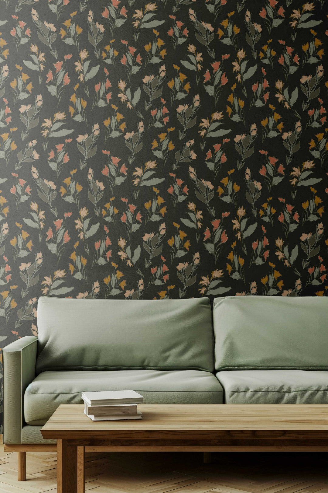 Arabella Floral in Green Wallpaper