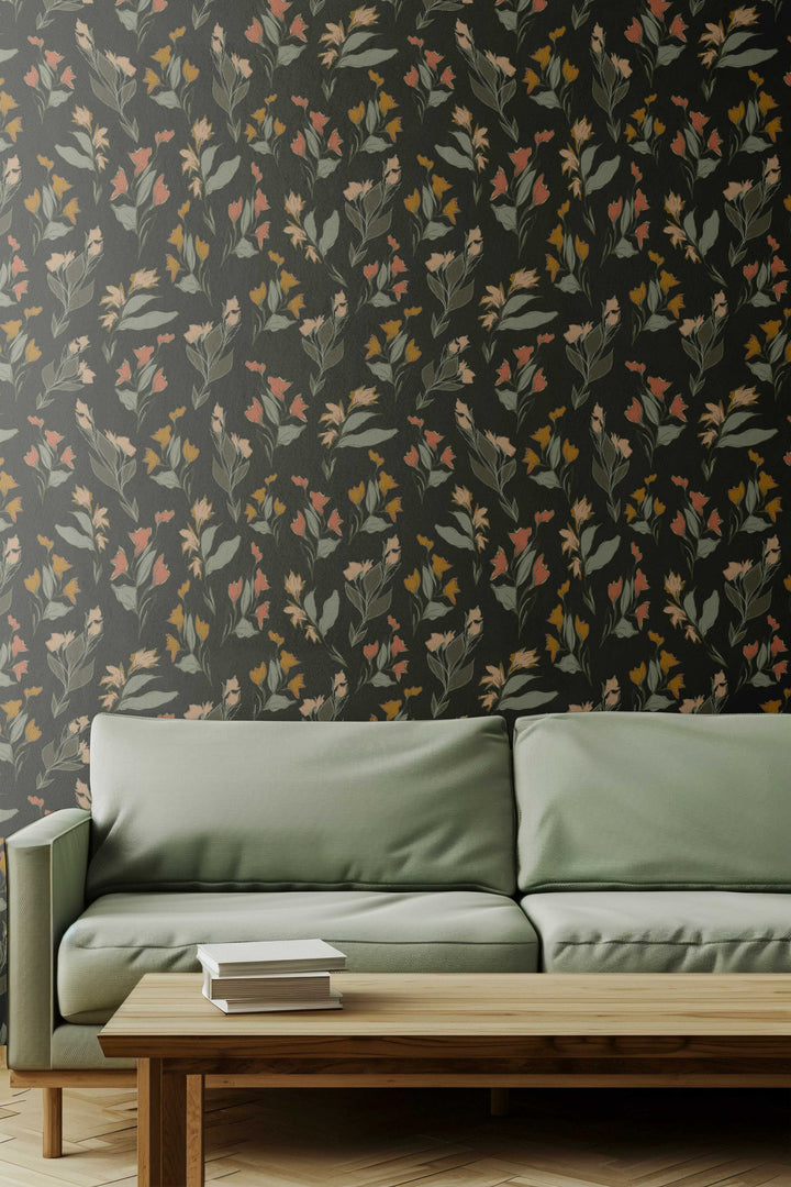 Arabella Floral in Green Wallpaper