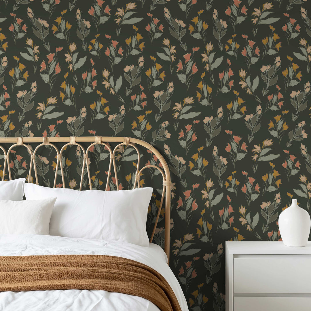 Arabella Floral in Green Wallpaper