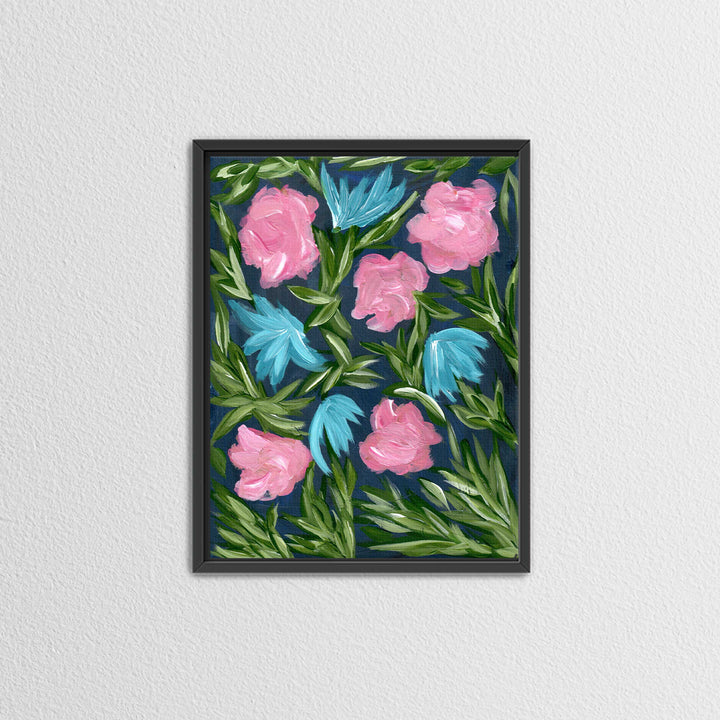 Meadow Midnight Waltz No. 1 - Floral Wall Art Print and Canvas