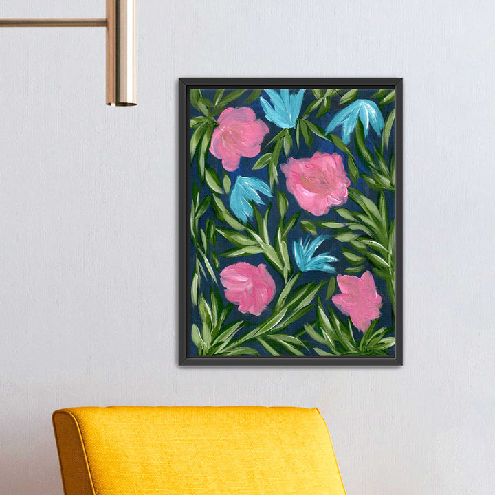 Meadow Midnight Waltz No. 2 - Floral Wall Art Print and Canvas