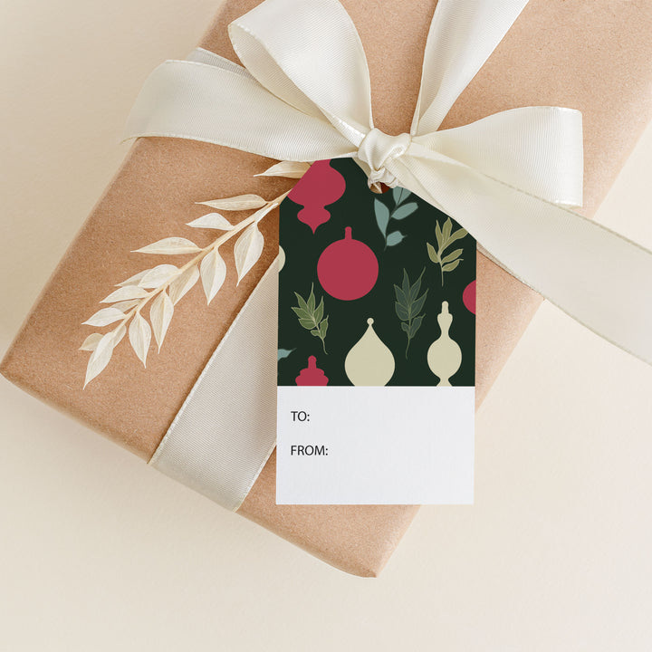 Dark Christmas Ornaments Gift Tags