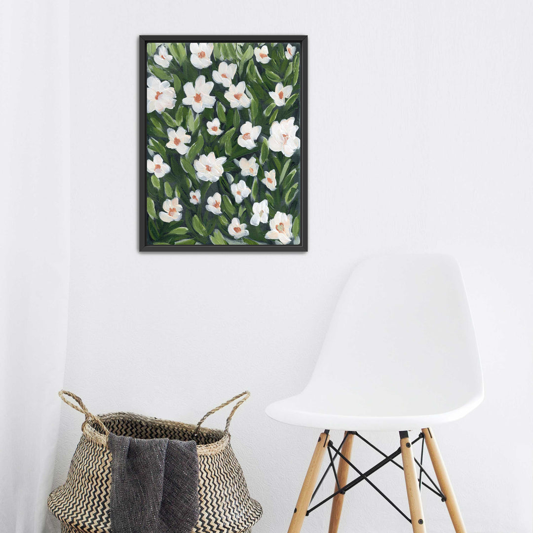 Midnight White Floral - Wall Art Print & Canvas