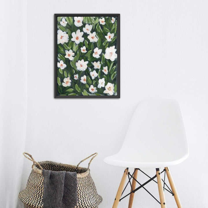 Midnight White Floral - Wall Art Print & Canvas