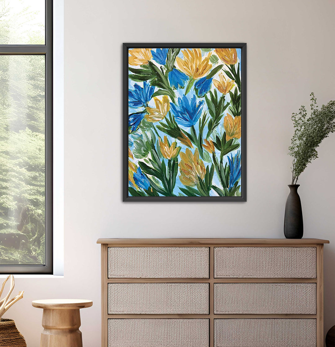 Summer Meadow Dance - Floral Wall Art Print and Canvas