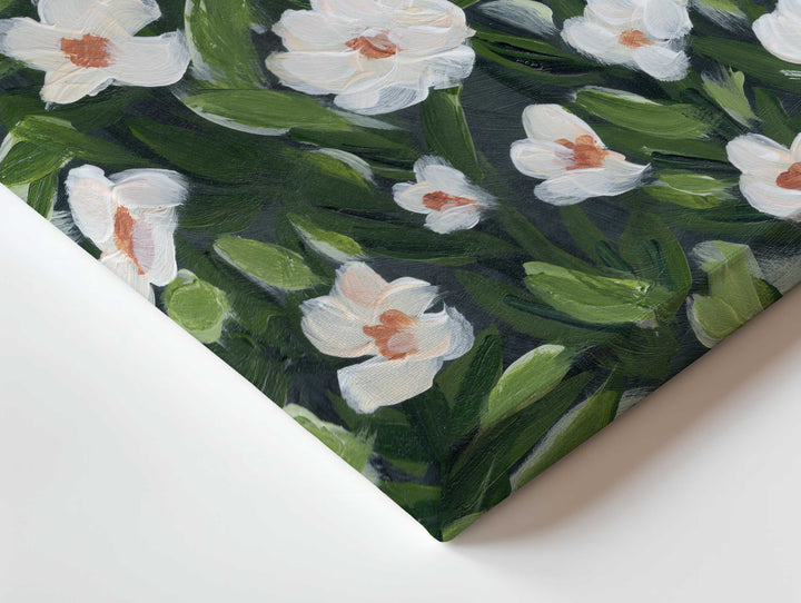 Midnight White Floral - Wall Art Print & Canvas