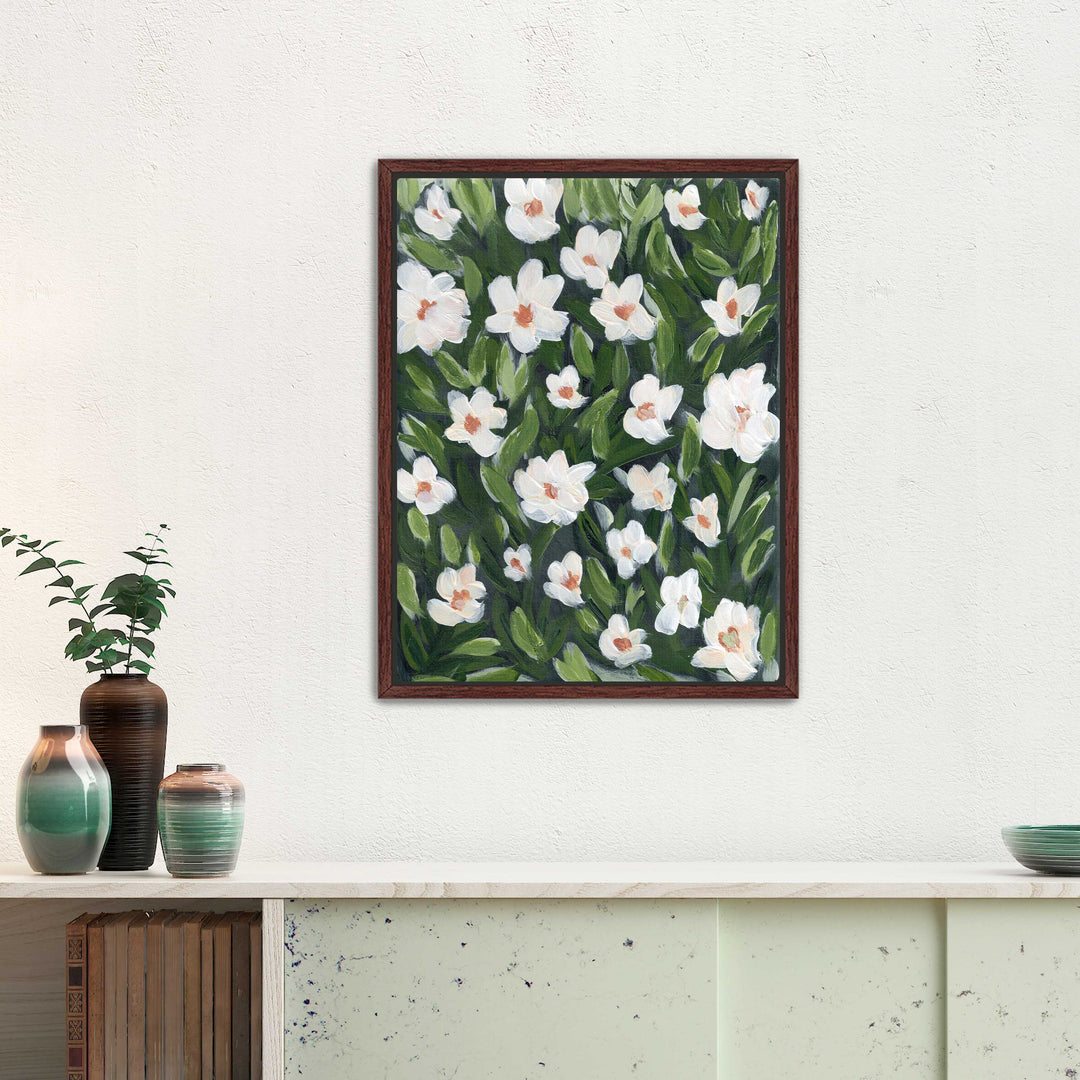 Midnight White Floral - Wall Art Print & Canvas