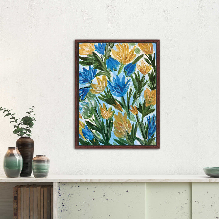Summer Meadow Dance - Floral Wall Art Print and Canvas