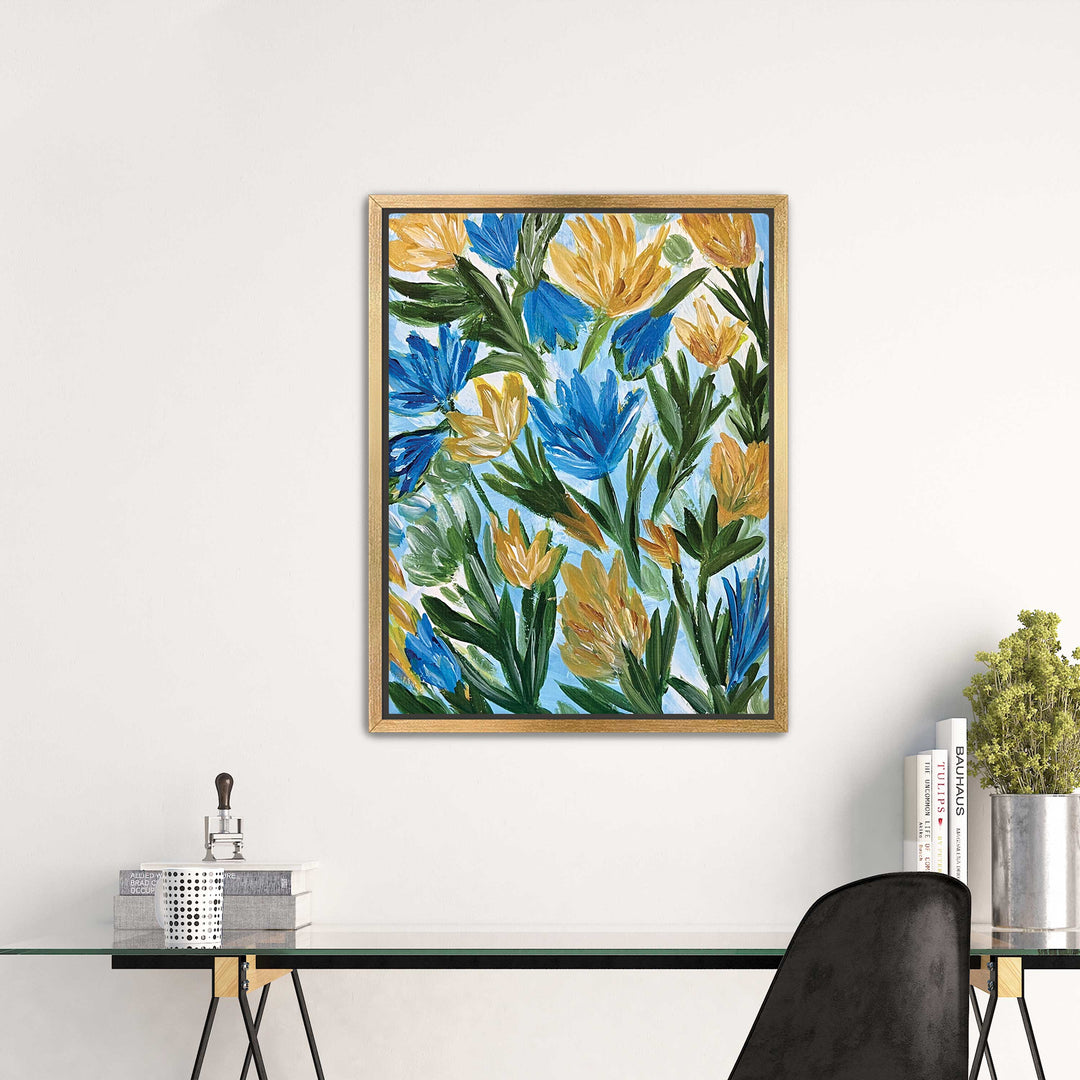 Summer Meadow Dance - Floral Wall Art Print and Canvas