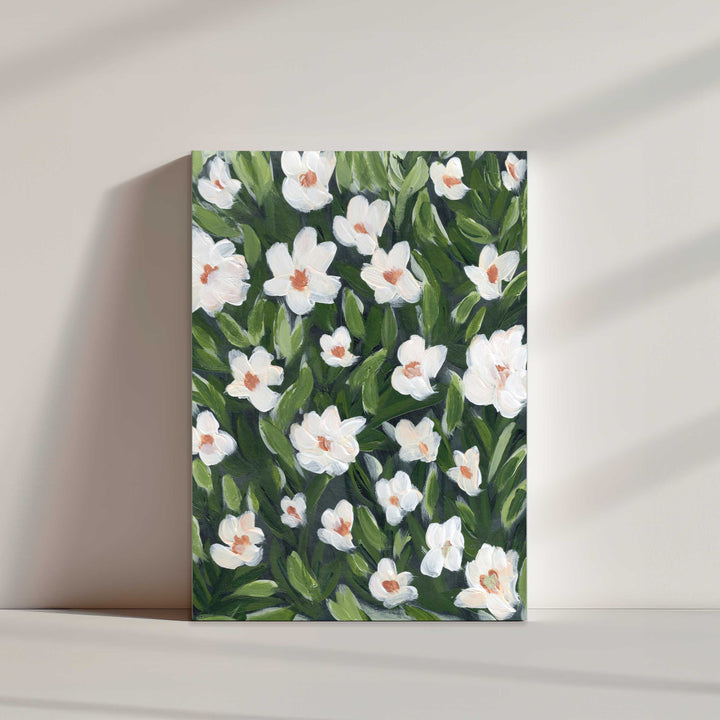 Midnight White Floral - Wall Art Print & Canvas