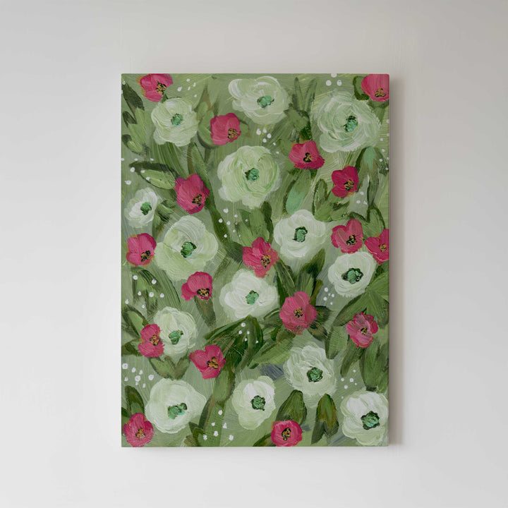 Sage Meadow - Floral Wall Art Print and Canvas