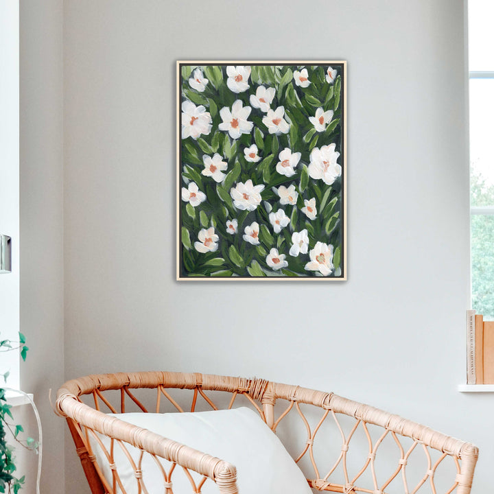 Midnight White Floral - Wall Art Print & Canvas