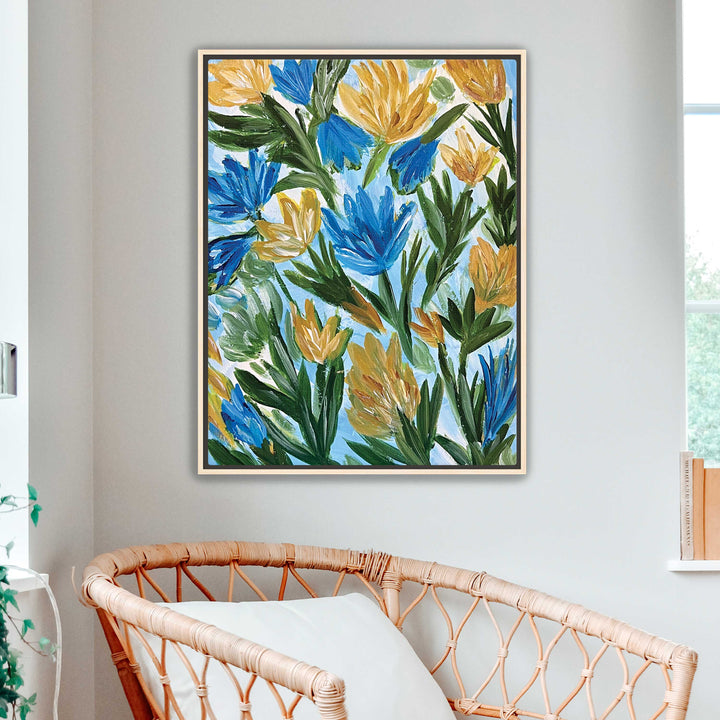 Summer Meadow Dance - Floral Wall Art Print and Canvas