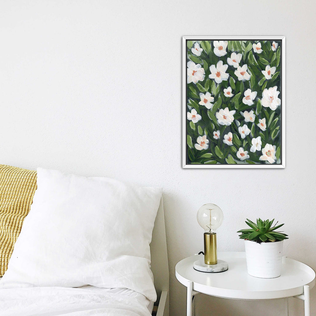 Midnight White Floral - Wall Art Print & Canvas