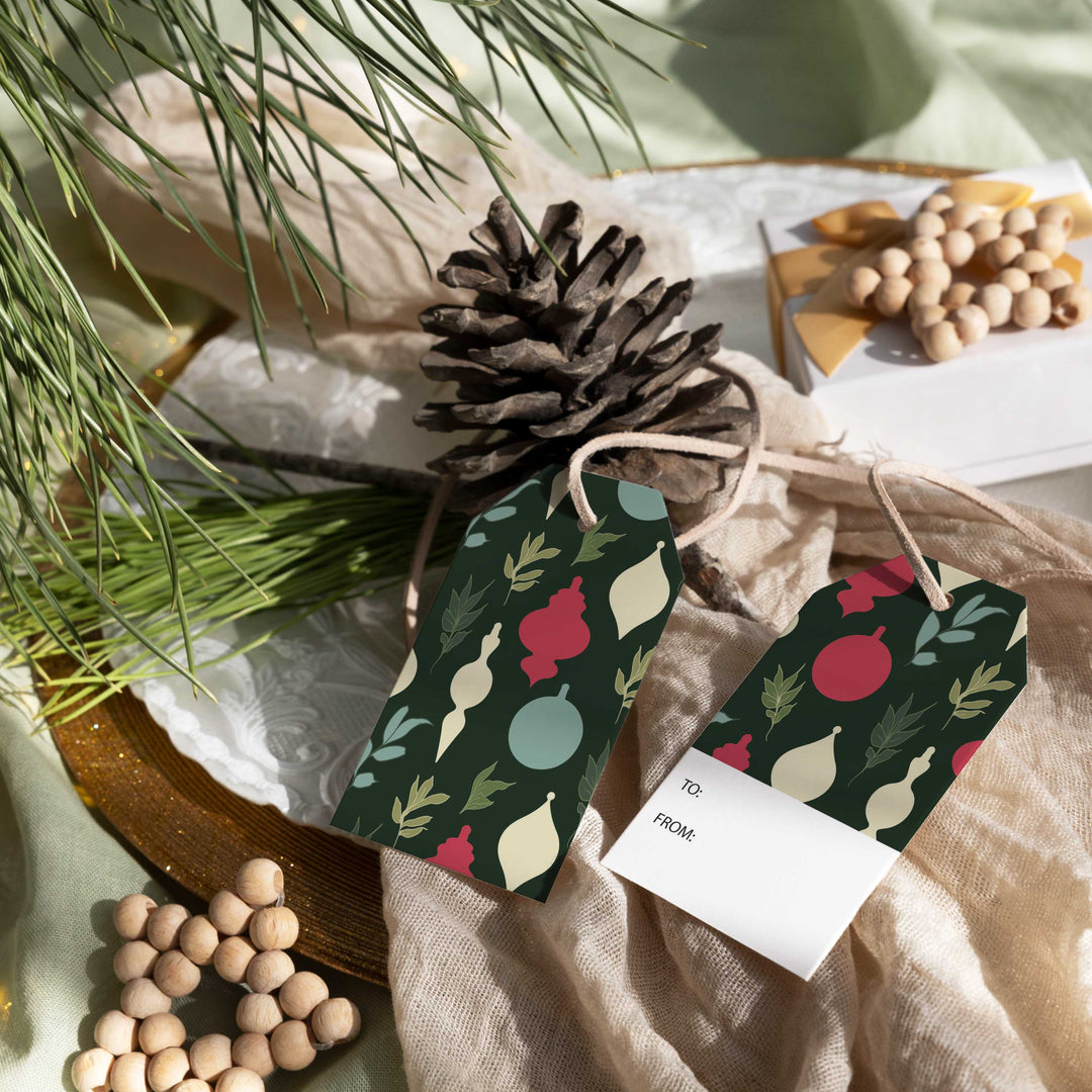 Dark Christmas Ornaments Gift Tags