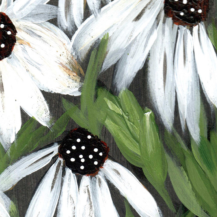 Midnight Daisy Garden - Floral Wall Art Print & Canvas