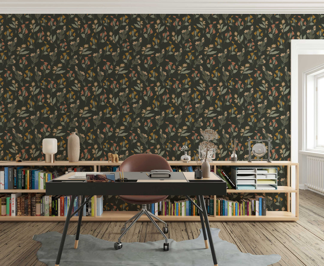 Arabella Floral in Green Wallpaper