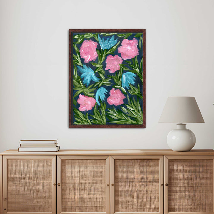 Meadow Midnight Waltz No. 1 - Floral Wall Art Print and Canvas
