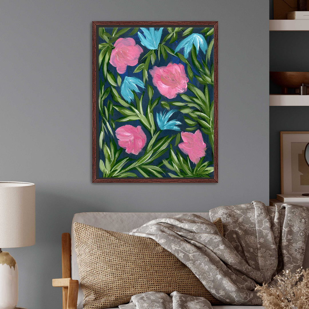 Meadow Midnight Waltz No. 2 - Floral Wall Art Print and Canvas