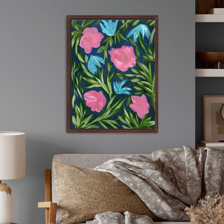 Meadow Midnight Waltz No. 2 - Floral Wall Art Print and Canvas