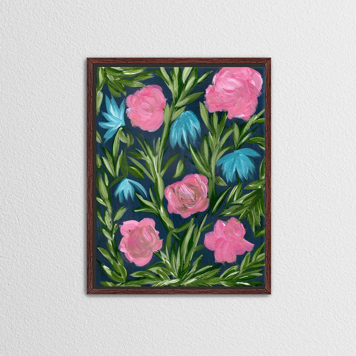 Meadow Midnight Waltz No. 3 - Floral Wall Art Print and Canvas